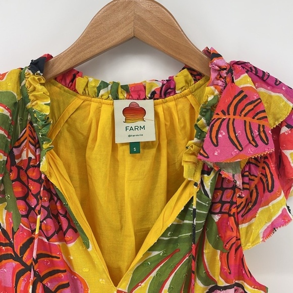 FARM RIO FRUIT DREAM RUFFLE MINI COTTON DRESS - Picture 4 of 6